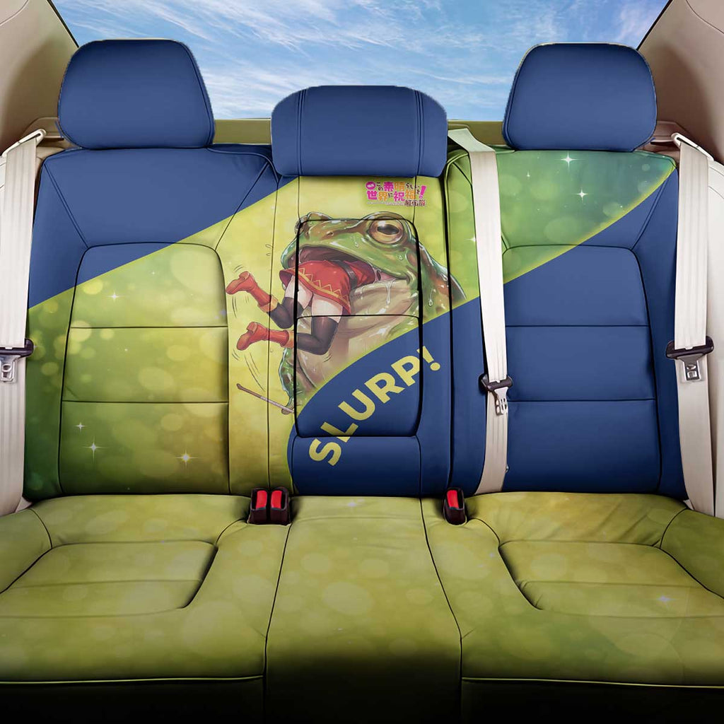 Giant Toad Encounter Back Car Seat Cover Comedic Fantasy Creature Art Style