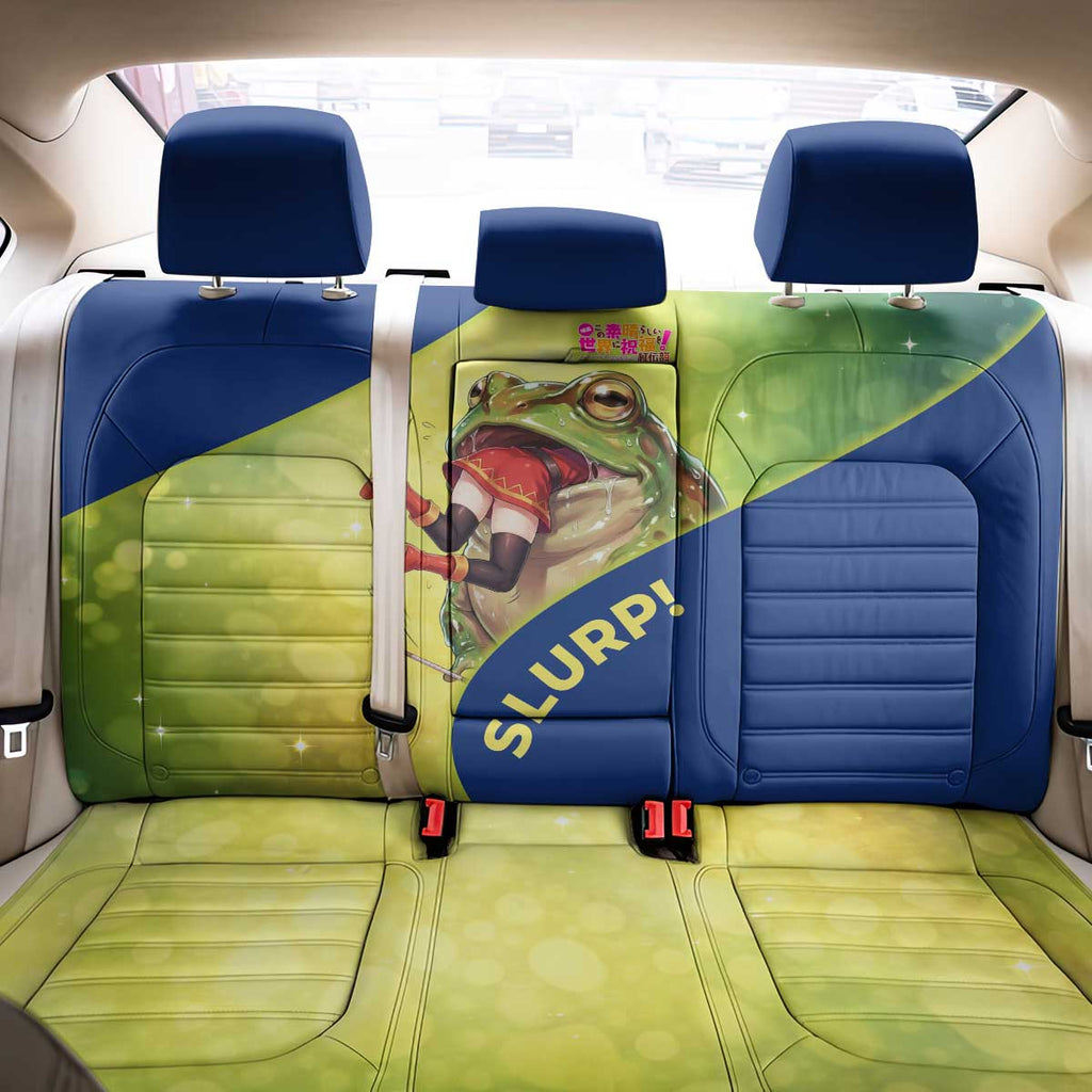 Giant Toad Encounter Back Car Seat Cover Comedic Fantasy Creature Art Style