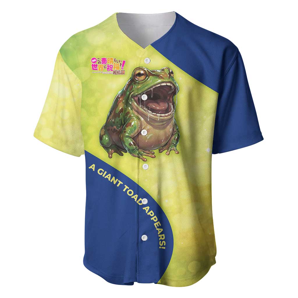 Giant Toad Encounter Baseball Jersey Comedic Fantasy Creature Art Style