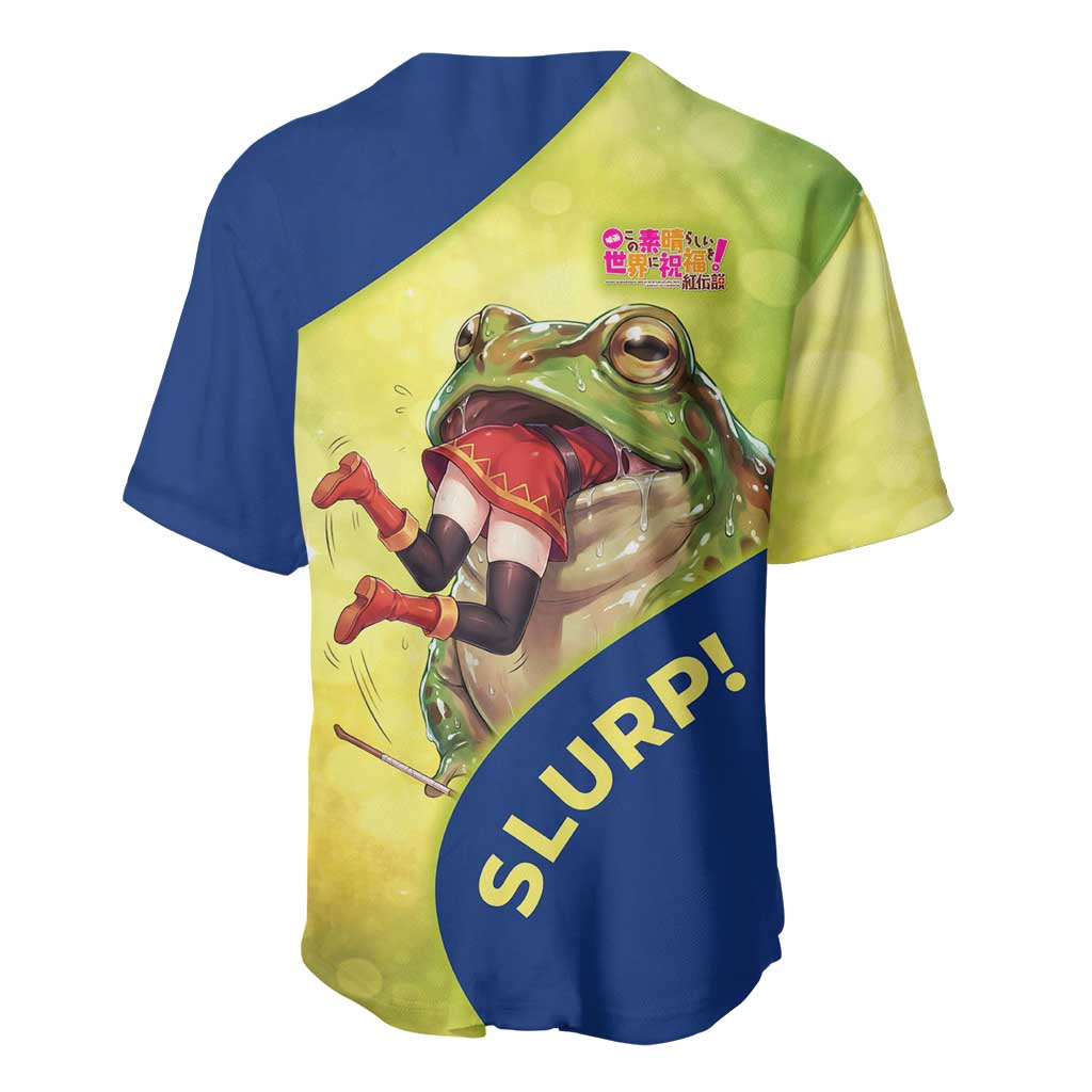 Giant Toad Encounter Baseball Jersey Comedic Fantasy Creature Art Style