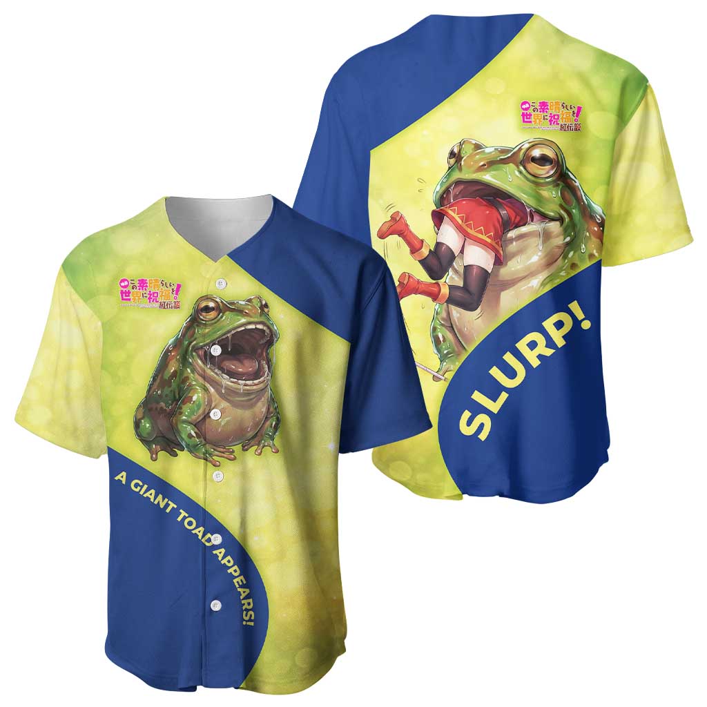 Giant Toad Encounter Baseball Jersey Comedic Fantasy Creature Art Style
