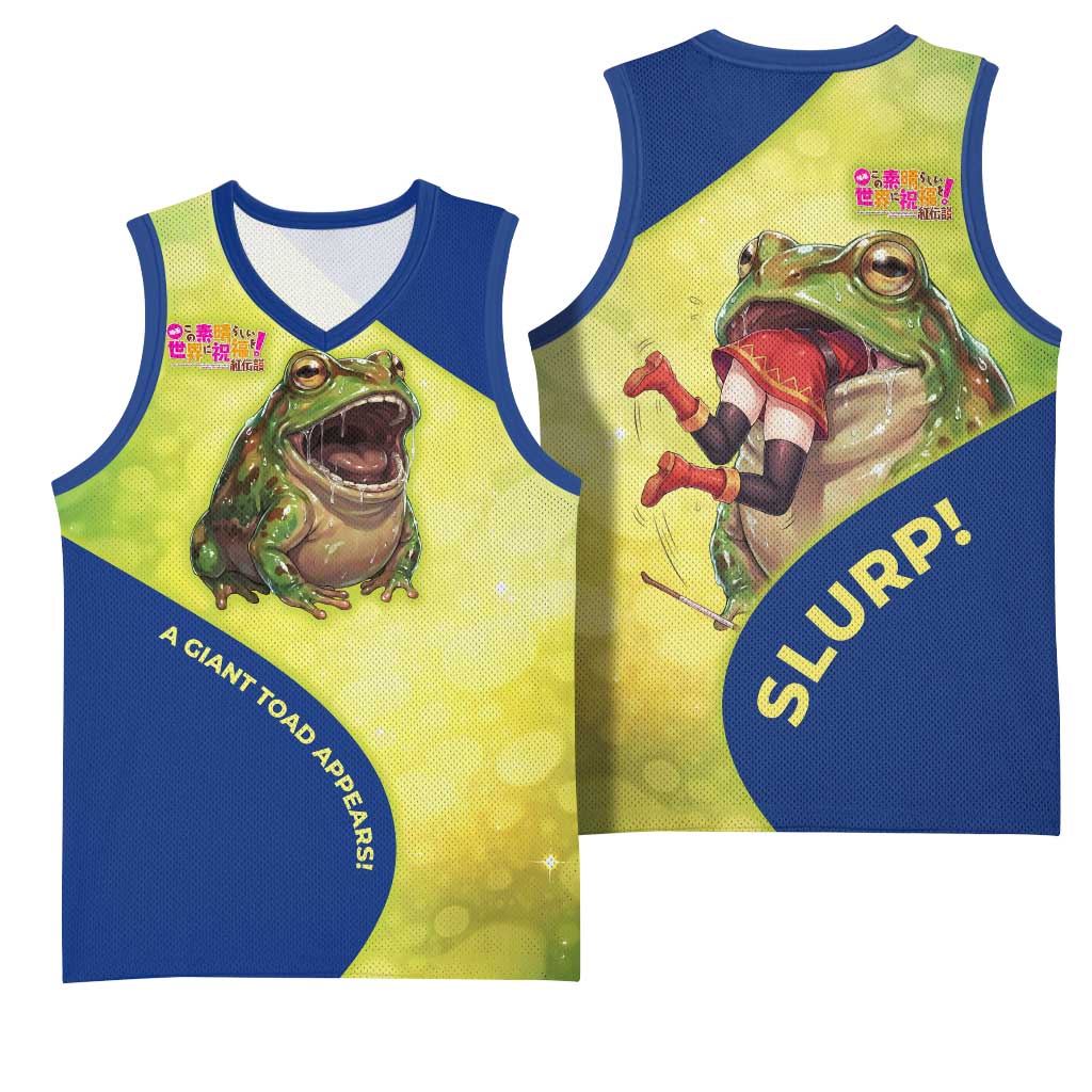 Giant Toad Encounter Basketball Jersey Comedic Fantasy Creature Art Style