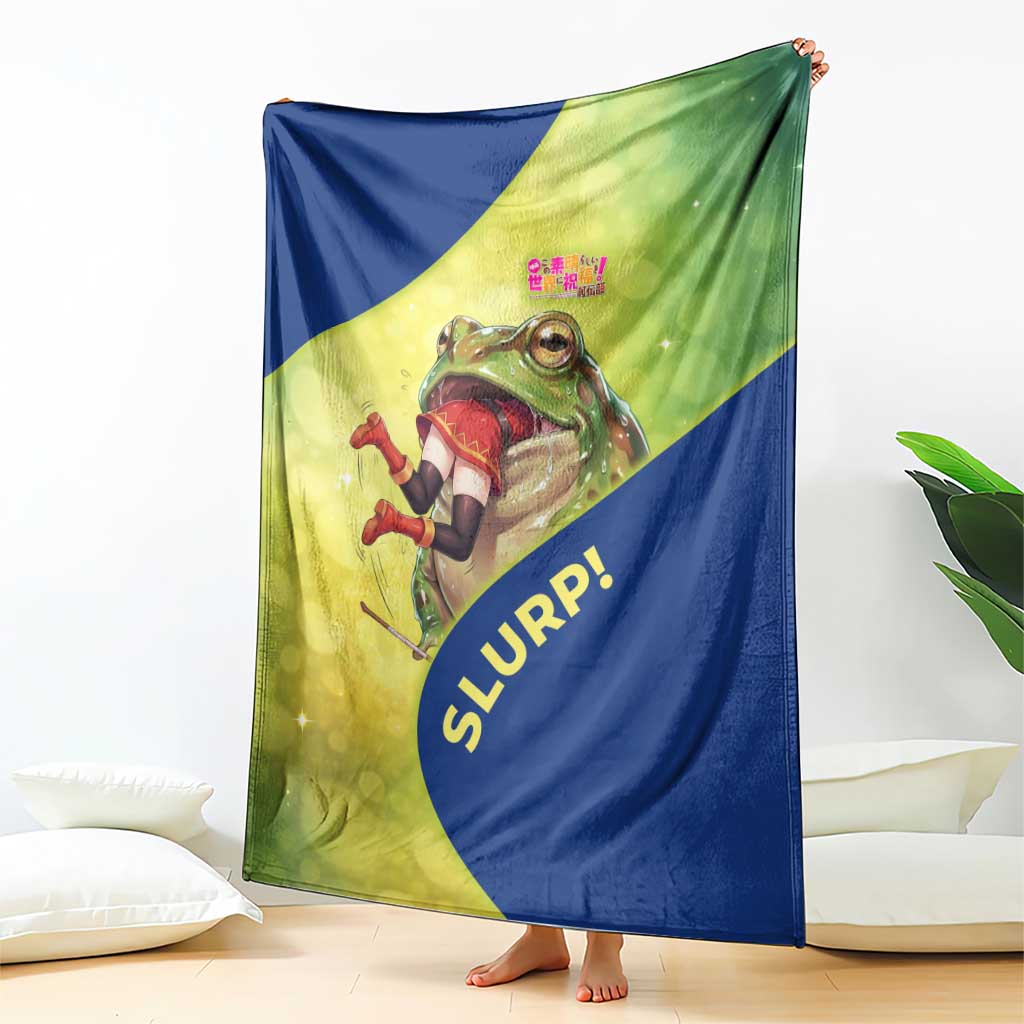 Giant Toad Encounter Blanket Comedic Fantasy Creature Art Style