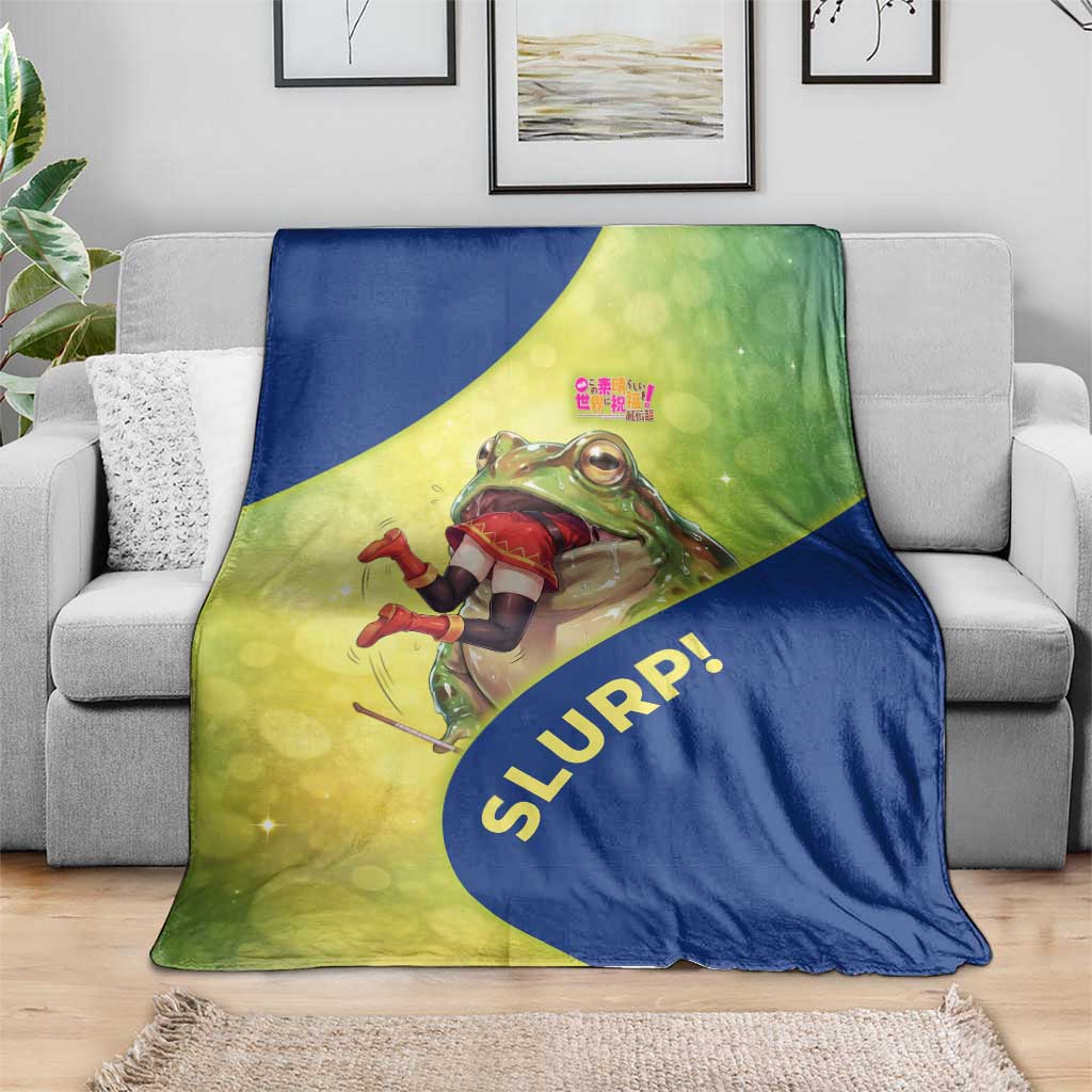 Giant Toad Encounter Blanket Comedic Fantasy Creature Art Style