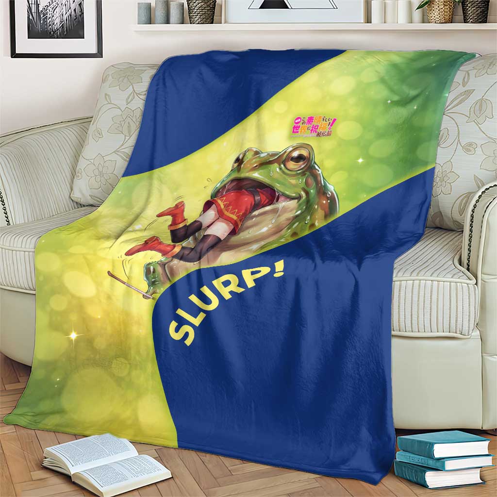 Giant Toad Encounter Blanket Comedic Fantasy Creature Art Style