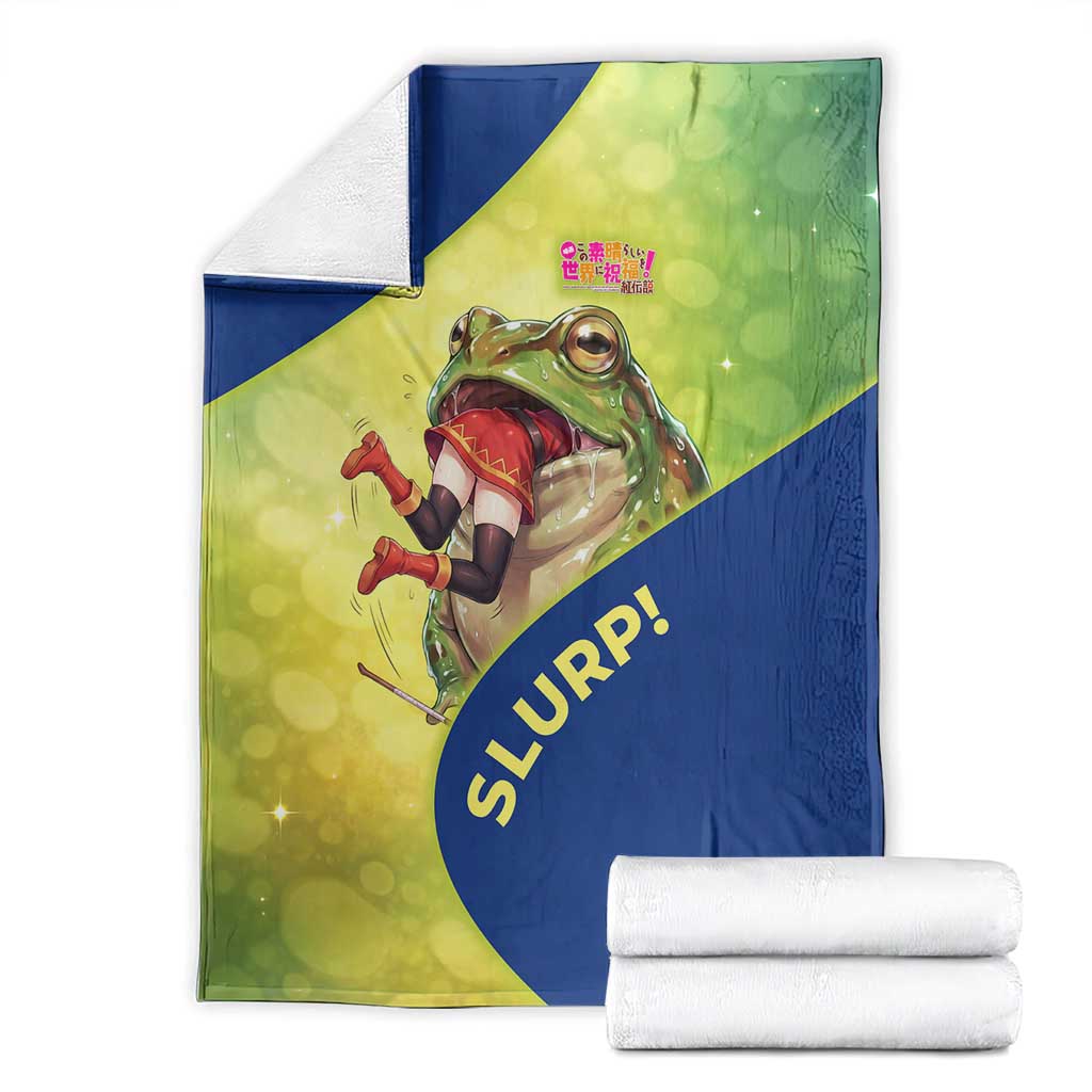 Giant Toad Encounter Blanket Comedic Fantasy Creature Art Style