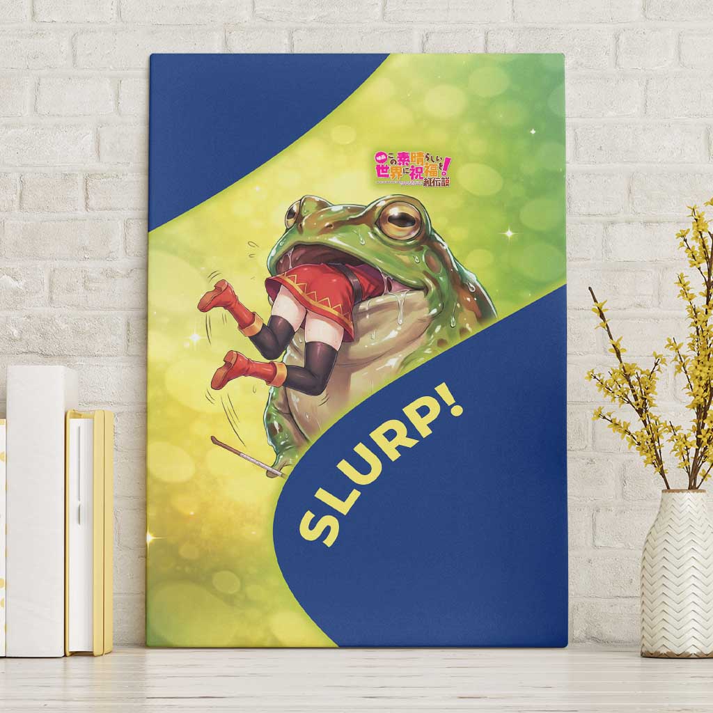 Giant Toad Encounter Canvas Wall Art Comedic Fantasy Creature Art Style