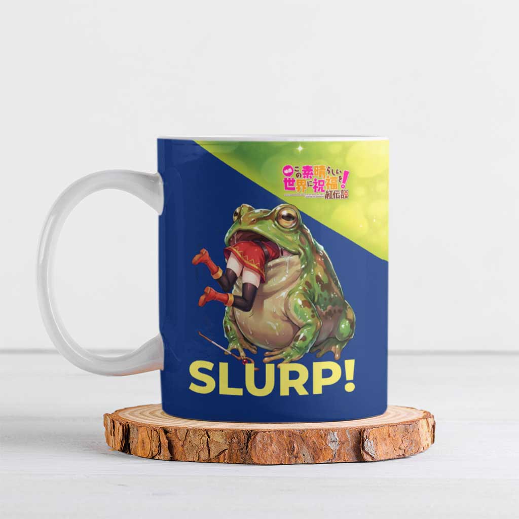 Giant Toad Encounter Ceramic Mug Comedic Fantasy Creature Art Style