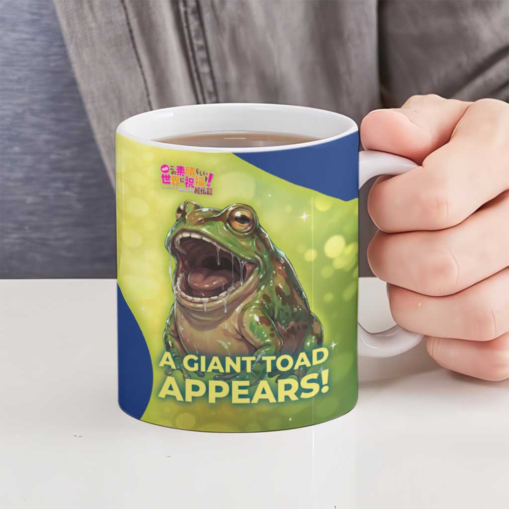 Giant Toad Encounter Ceramic Mug Comedic Fantasy Creature Art Style