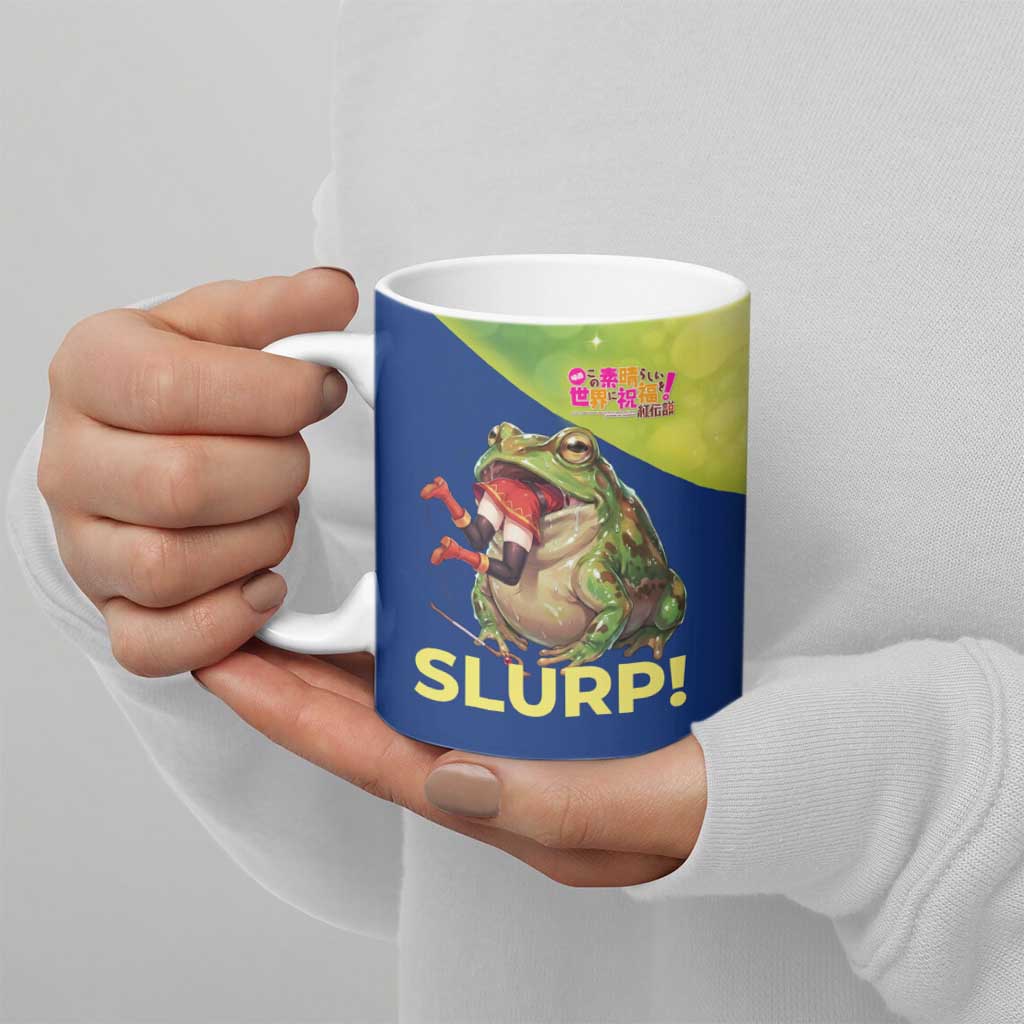 Giant Toad Encounter Ceramic Mug Comedic Fantasy Creature Art Style