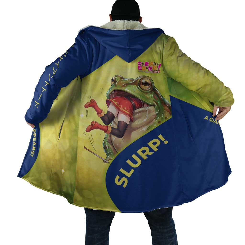 Giant Toad Encounter Cloak Comedic Fantasy Creature Art Style
