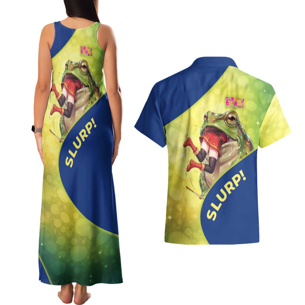 Giant Toad Encounter Couples Matching Tank Maxi Dress and Hawaiian Shirt Comedic Fantasy Creature Art Style