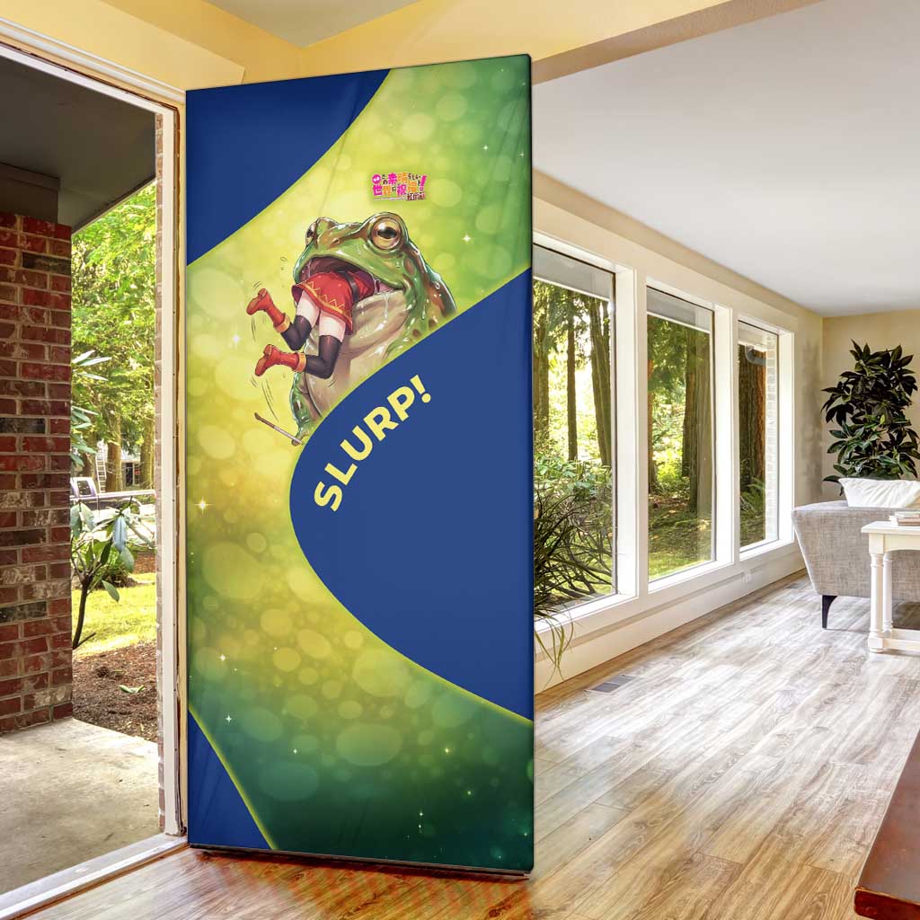 Giant Toad Encounter Door Cover Comedic Fantasy Creature Art Style
