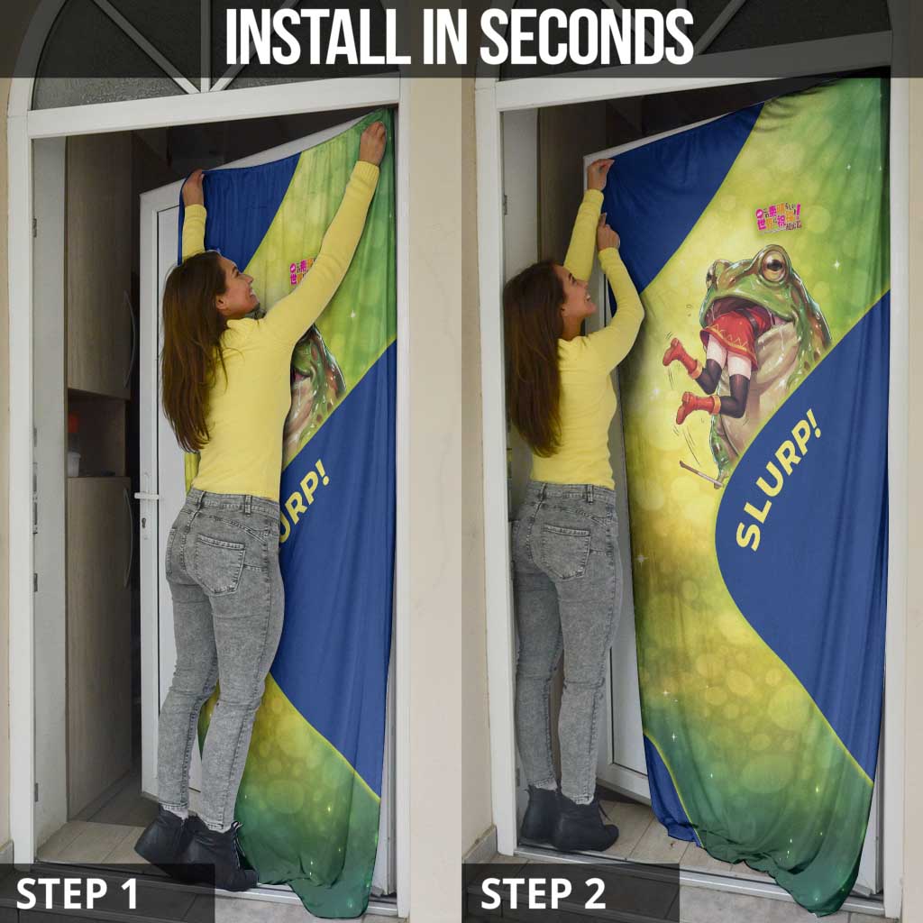 Giant Toad Encounter Door Cover Comedic Fantasy Creature Art Style