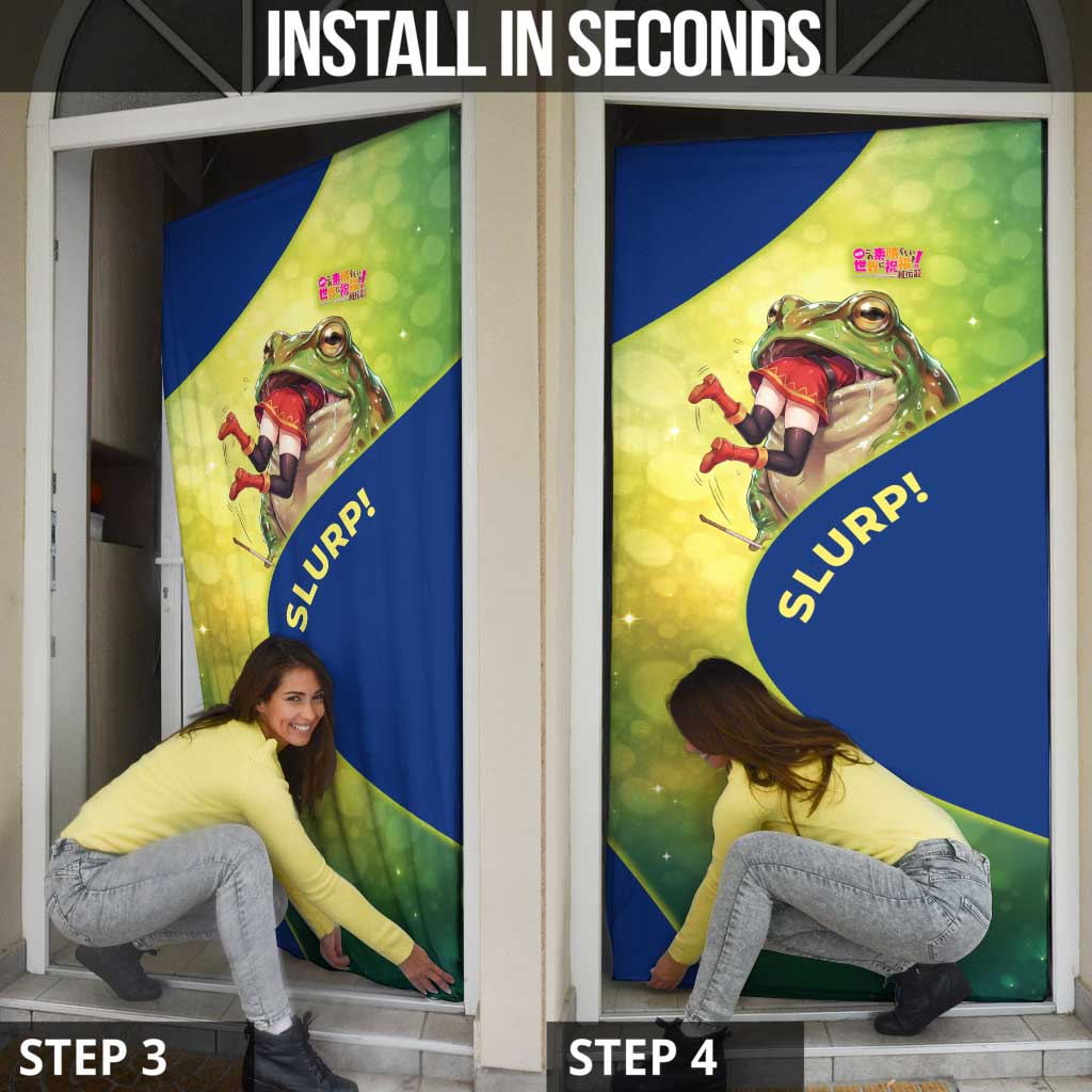 Giant Toad Encounter Door Cover Comedic Fantasy Creature Art Style