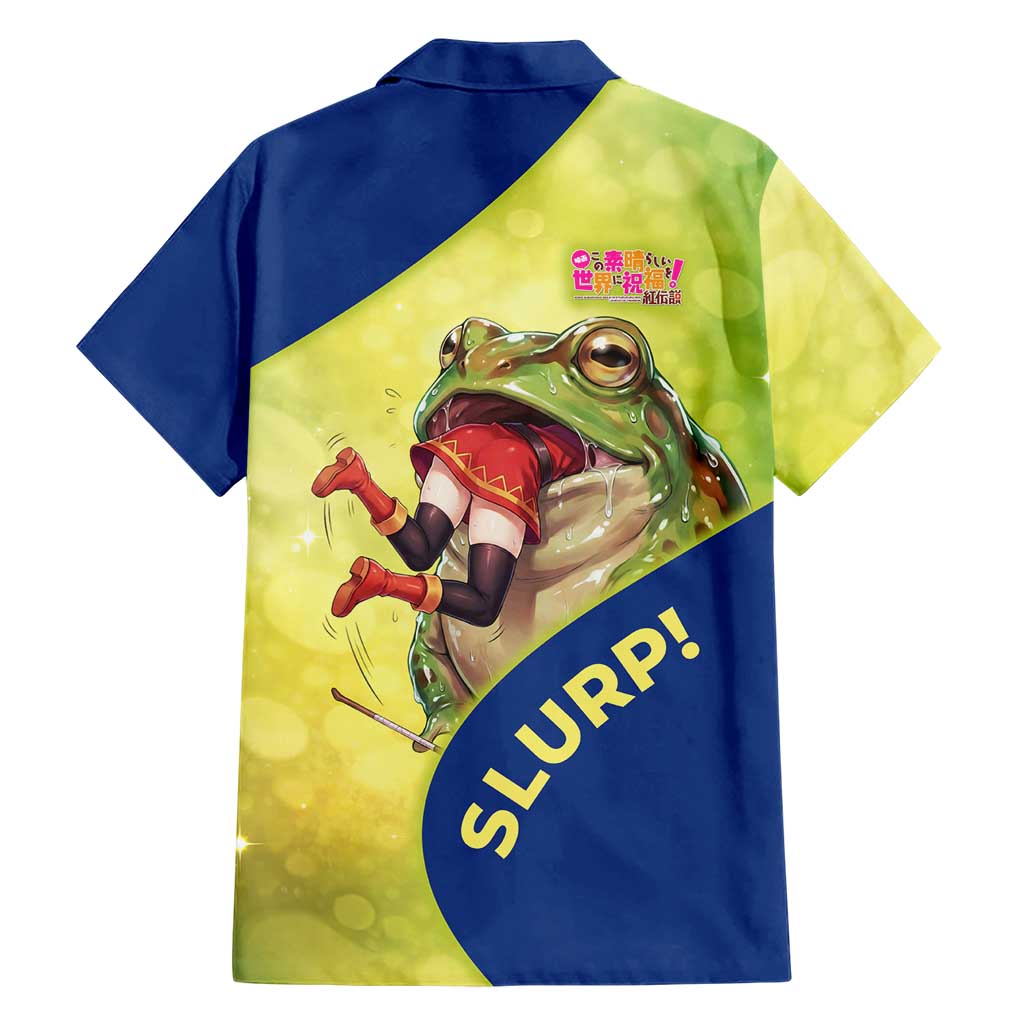 Giant Toad Encounter Family Matching Mermaid Dress and Hawaiian Shirt Comedic Fantasy Creature Art Style