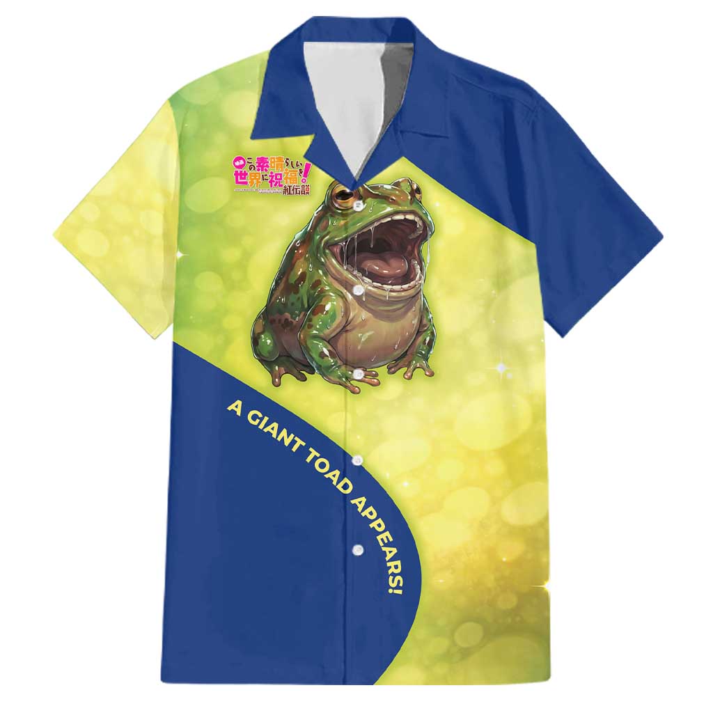 Giant Toad Encounter Family Matching Summer Maxi Dress and Hawaiian Shirt Comedic Fantasy Creature Art Style