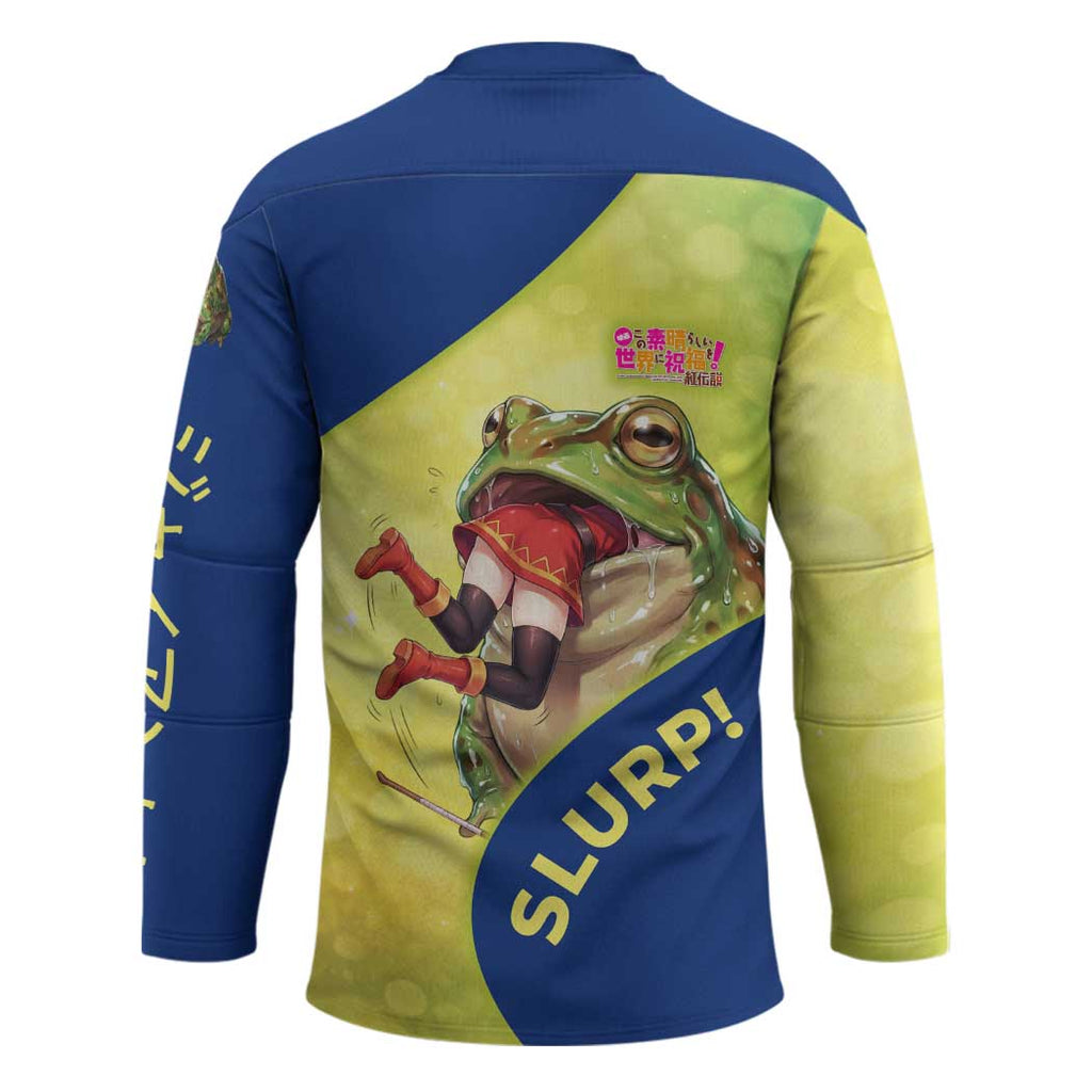 Giant Toad Encounter Hockey Jersey Comedic Fantasy Creature Art Style