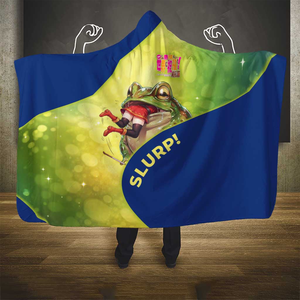 Giant Toad Encounter Hooded Blanket Comedic Fantasy Creature Art Style