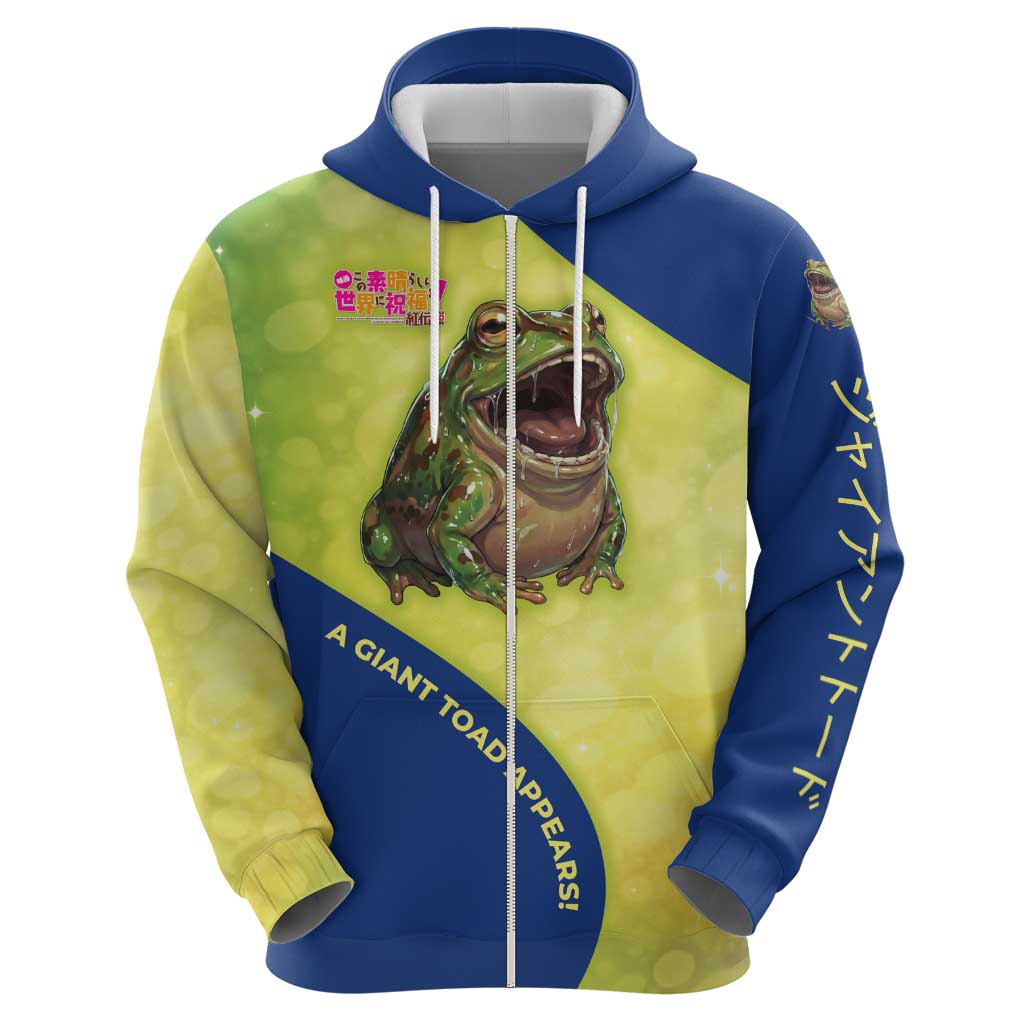 Giant Toad Encounter Hoodie Comedic Fantasy Creature Art Style