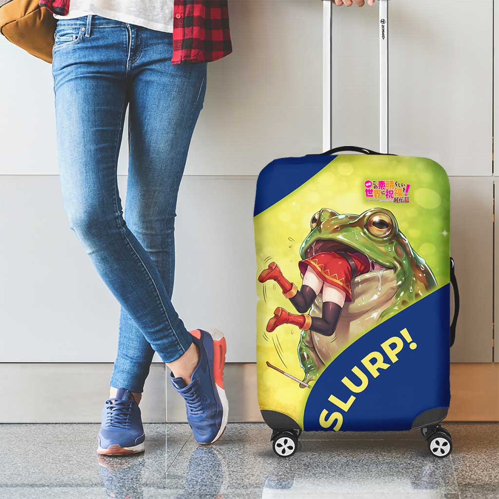 Giant Toad Encounter Luggage Cover Comedic Fantasy Creature Art Style