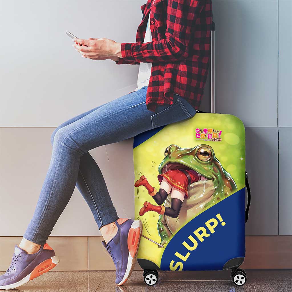 Giant Toad Encounter Luggage Cover Comedic Fantasy Creature Art Style