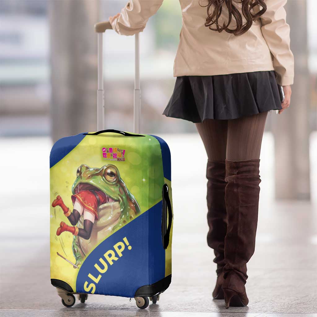 Giant Toad Encounter Luggage Cover Comedic Fantasy Creature Art Style