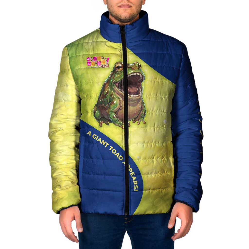 Giant Toad Encounter Padded Jacket Comedic Fantasy Creature Art Style