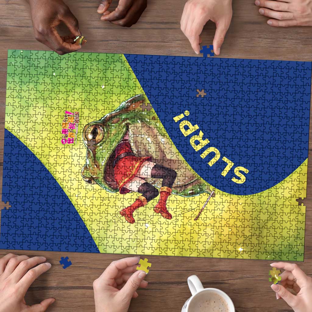 Giant Toad Encounter Puzzle Comedic Fantasy Creature Art Style