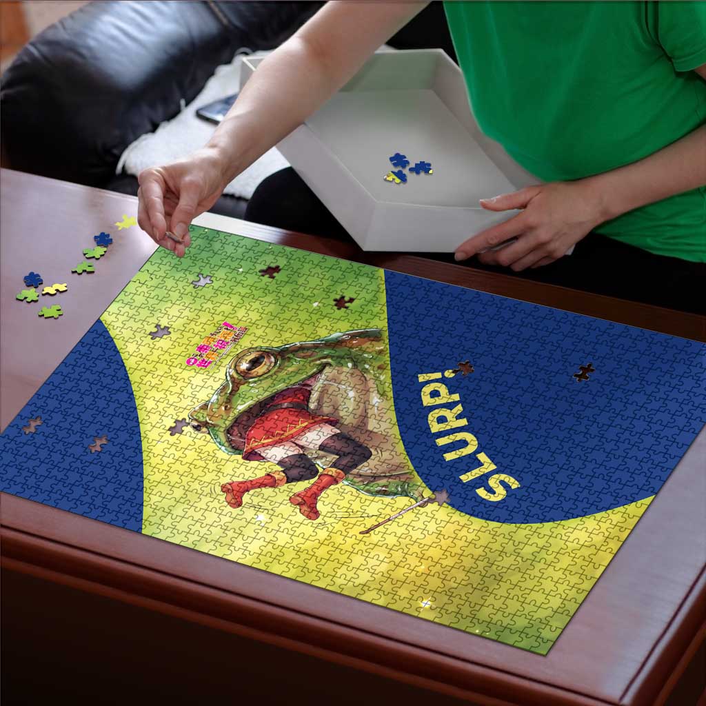 Giant Toad Encounter Puzzle Comedic Fantasy Creature Art Style