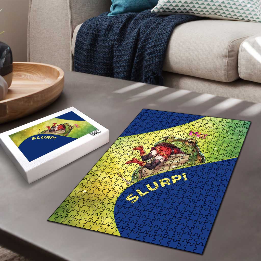 Giant Toad Encounter Puzzle Comedic Fantasy Creature Art Style