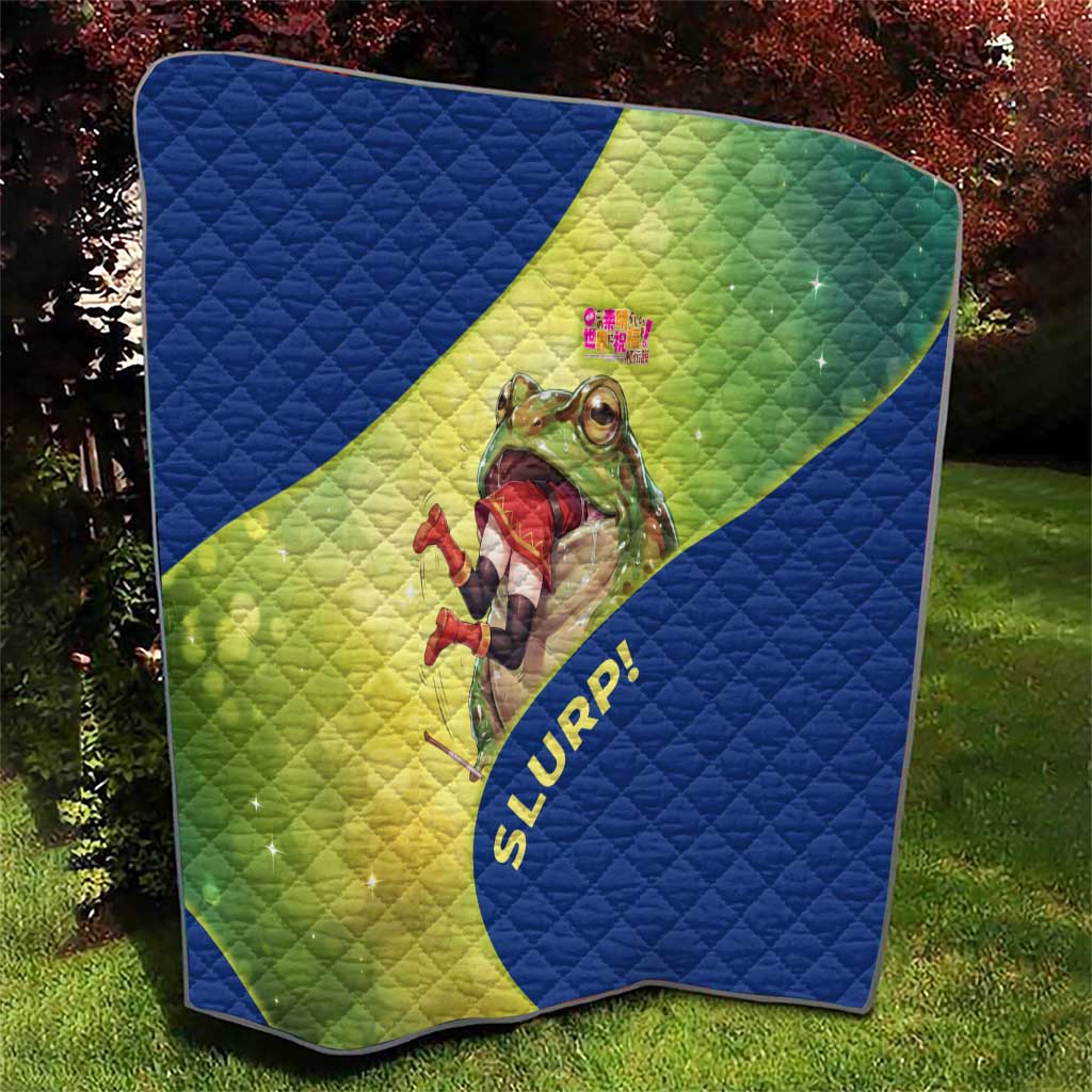 Giant Toad Encounter Quilt Comedic Fantasy Creature Art Style