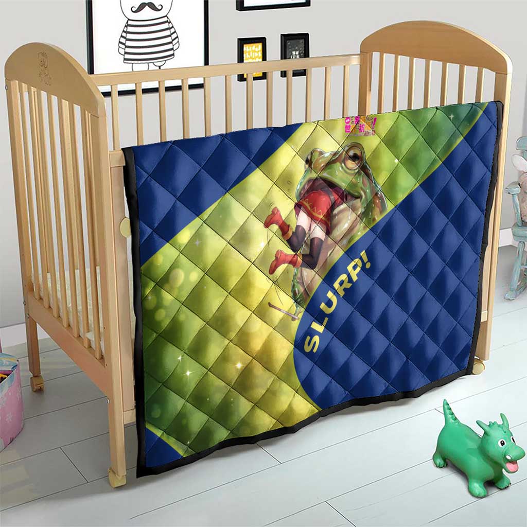 Giant Toad Encounter Quilt Comedic Fantasy Creature Art Style