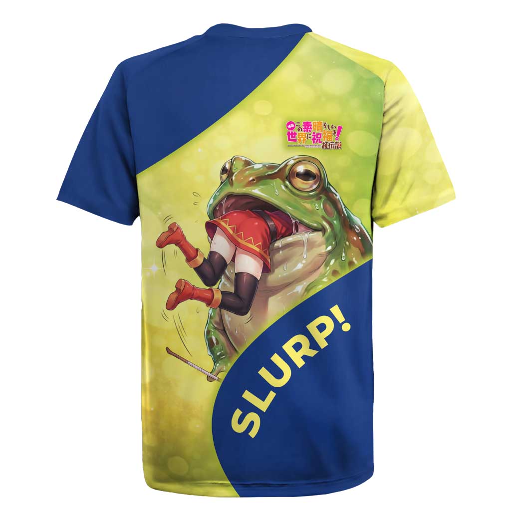 Giant Toad Encounter Rugby Jersey Comedic Fantasy Creature Art Style