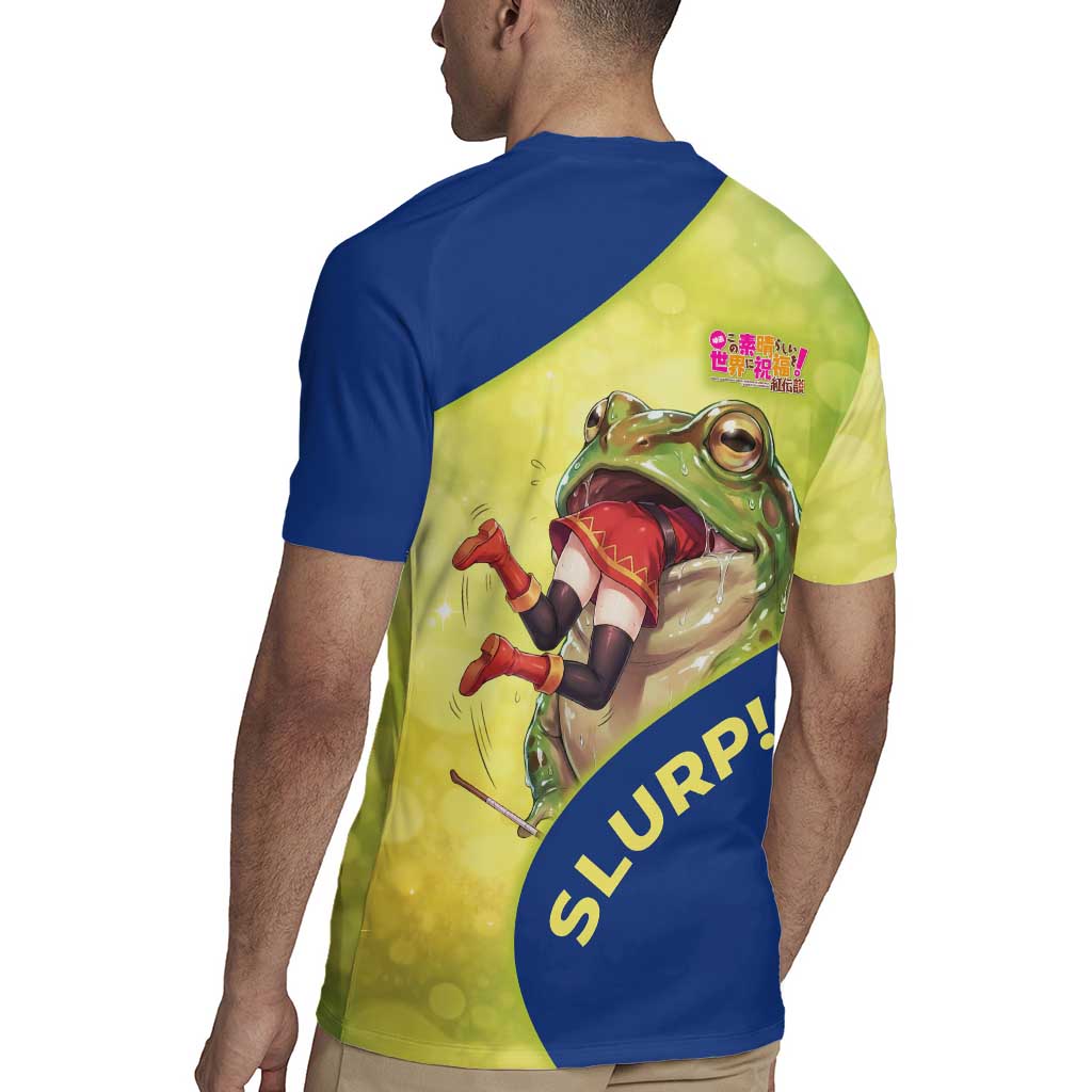 Giant Toad Encounter Rugby Jersey Comedic Fantasy Creature Art Style