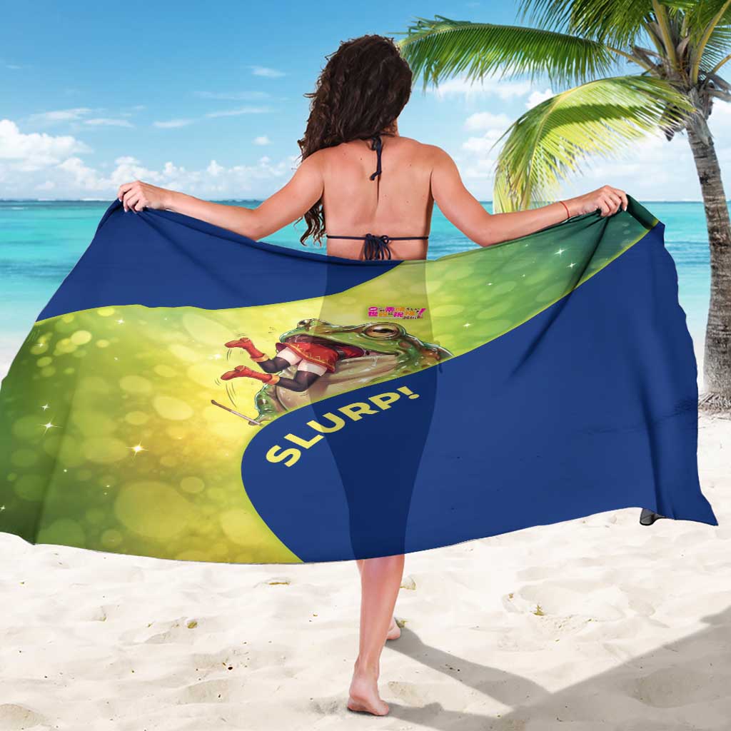Giant Toad Encounter Sarong Comedic Fantasy Creature Art Style