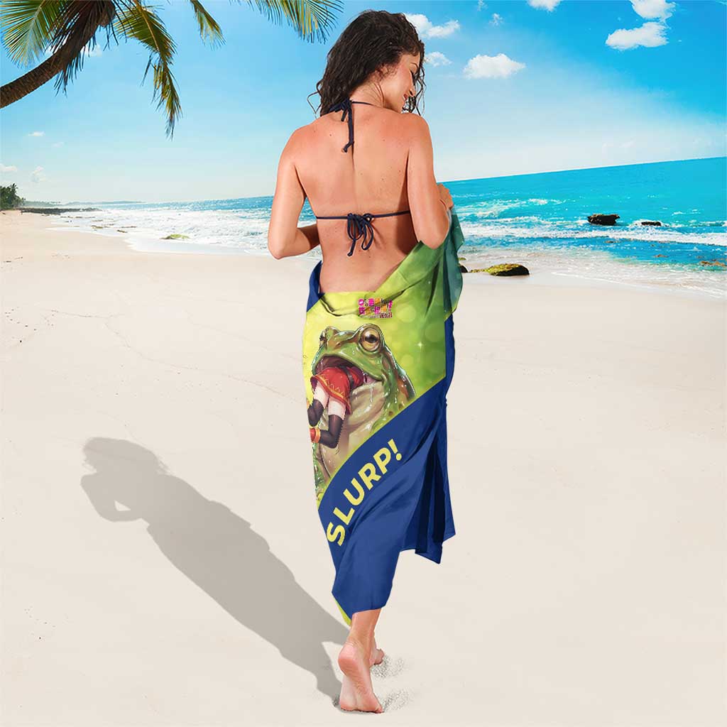 Giant Toad Encounter Sarong Comedic Fantasy Creature Art Style