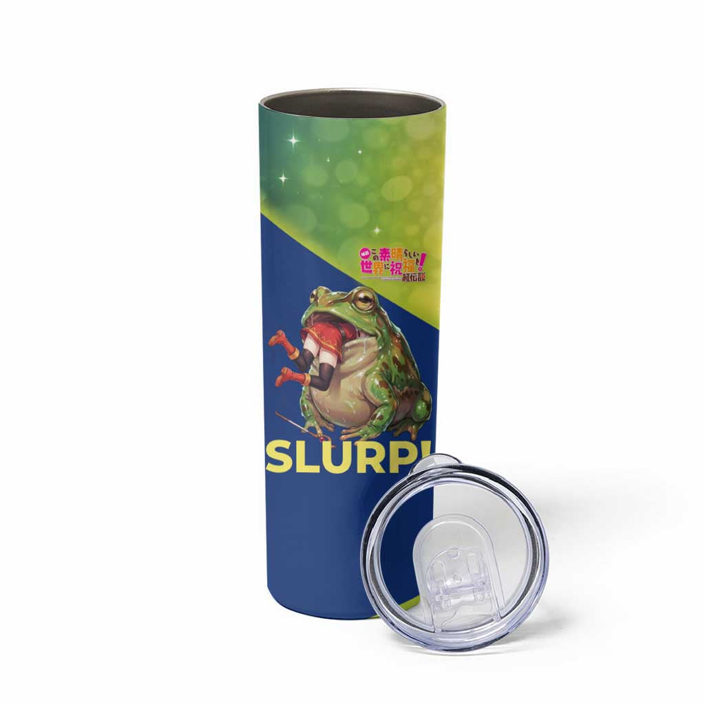 Giant Toad Encounter Skinny Tumbler Comedic Fantasy Creature Art Style