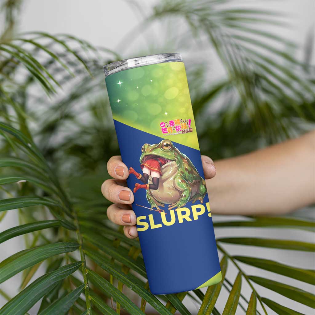 Giant Toad Encounter Skinny Tumbler Comedic Fantasy Creature Art Style