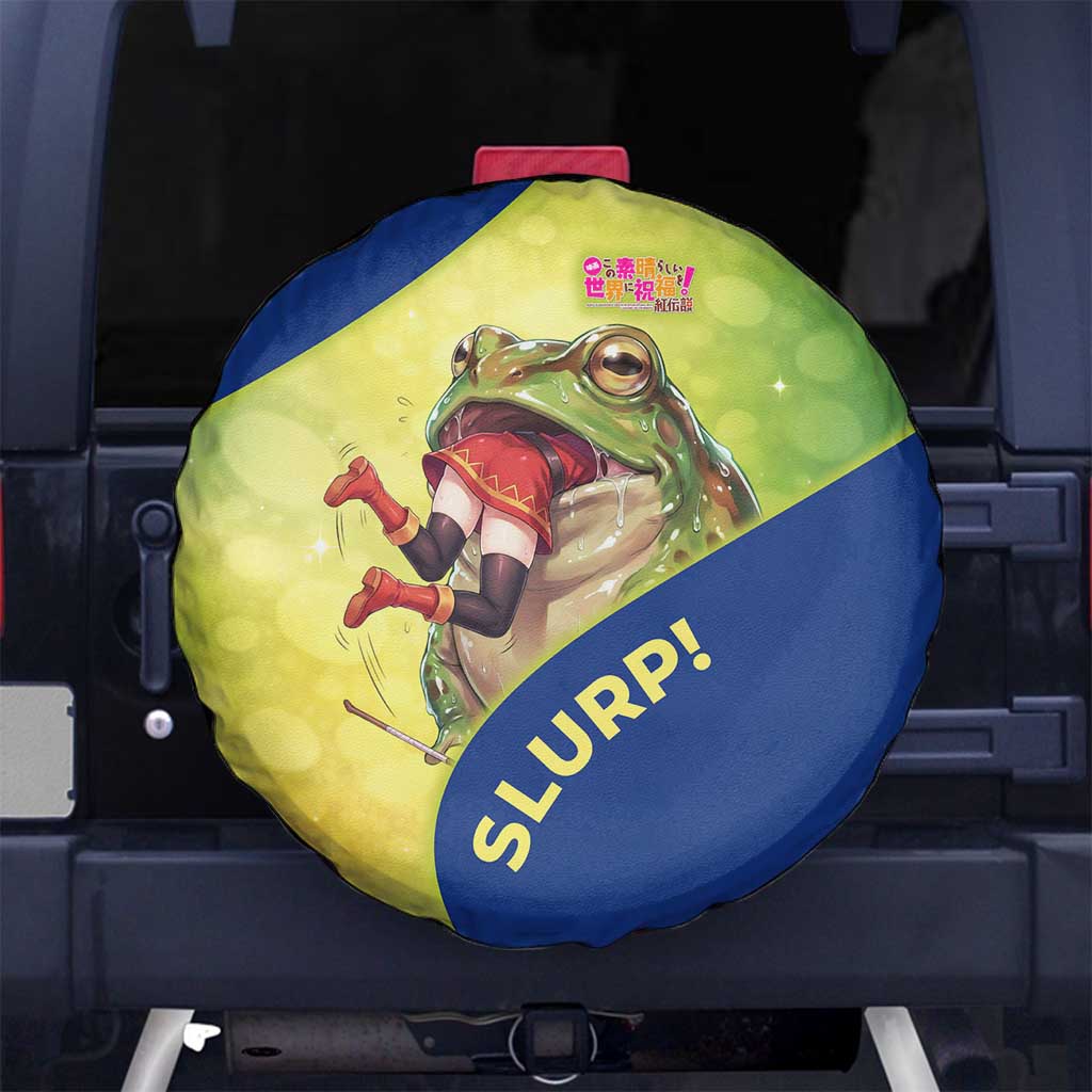 Giant Toad Encounter Spare Tire Cover Comedic Fantasy Creature Art Style