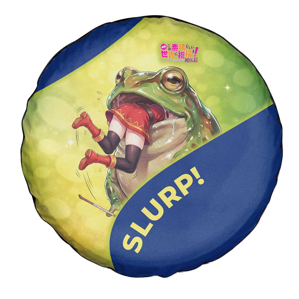 Giant Toad Encounter Spare Tire Cover Comedic Fantasy Creature Art Style