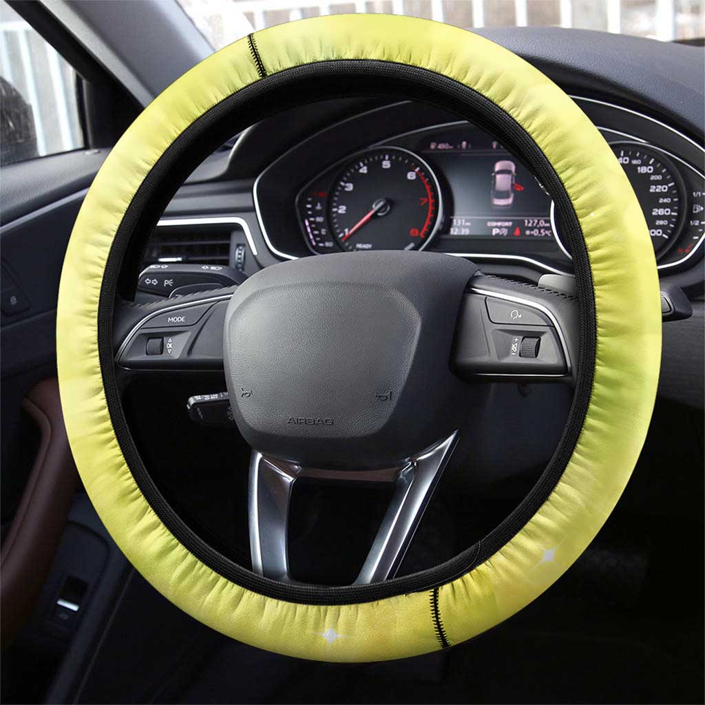 Giant Toad Encounter Steering Wheel Cover Comedic Fantasy Creature Art Style