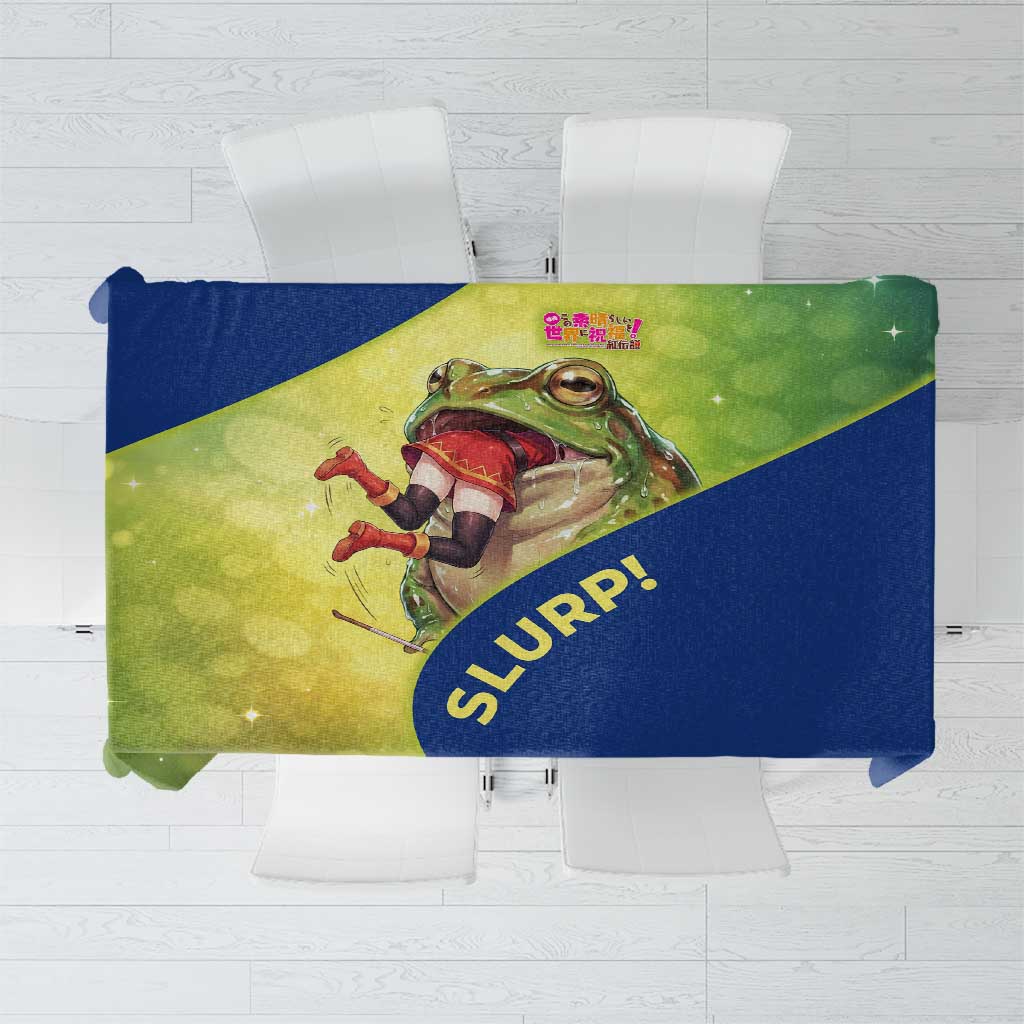 Giant Toad Encounter Tablecloth Comedic Fantasy Creature Art Style