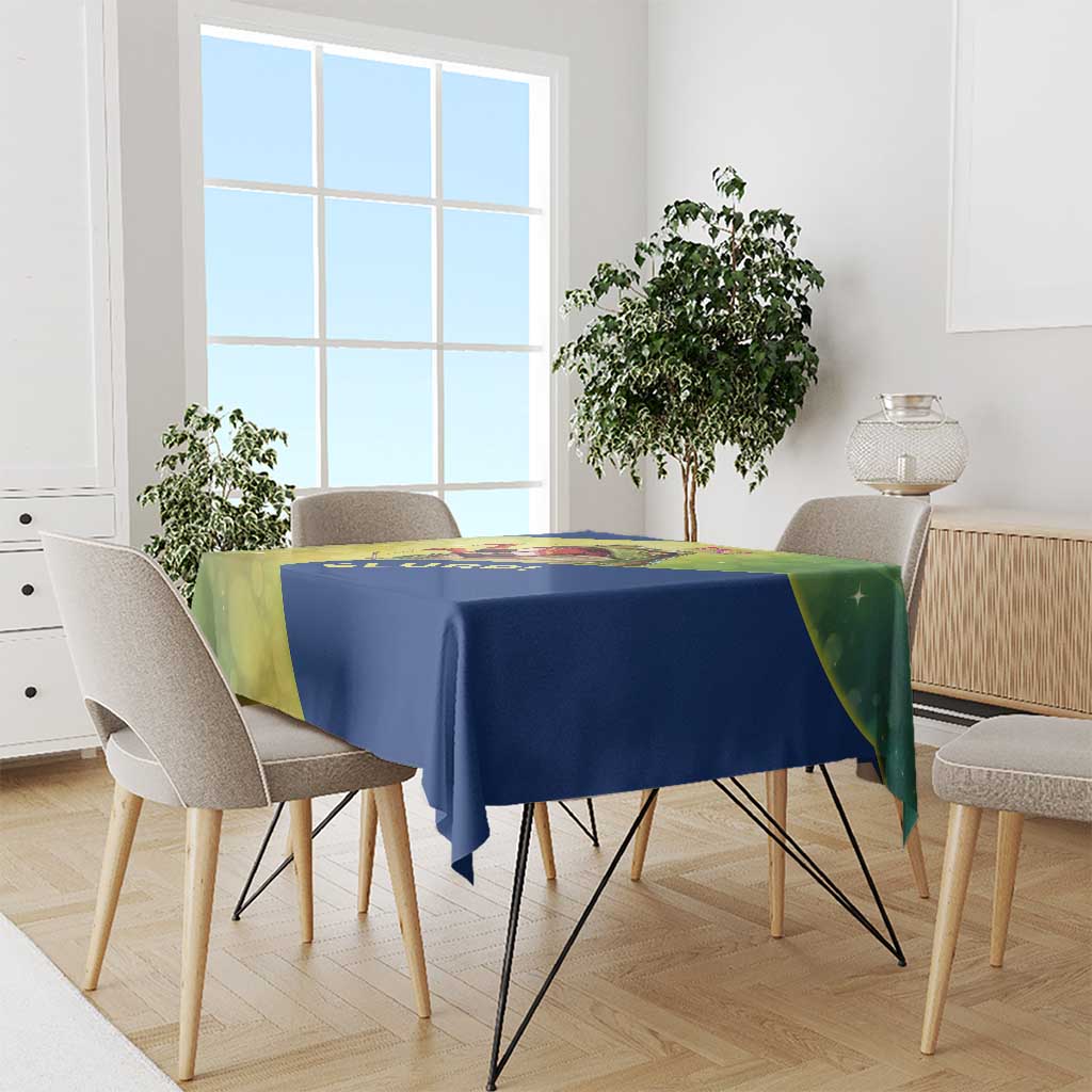 Giant Toad Encounter Tablecloth Comedic Fantasy Creature Art Style