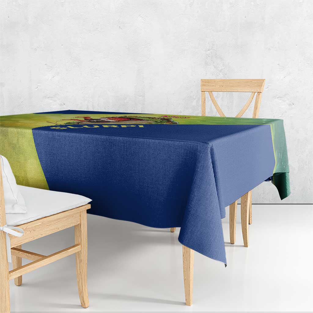 Giant Toad Encounter Tablecloth Comedic Fantasy Creature Art Style