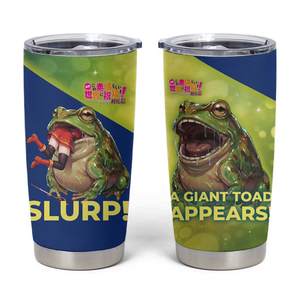 Giant Toad Encounter Tumbler Cup Comedic Fantasy Creature Art Style