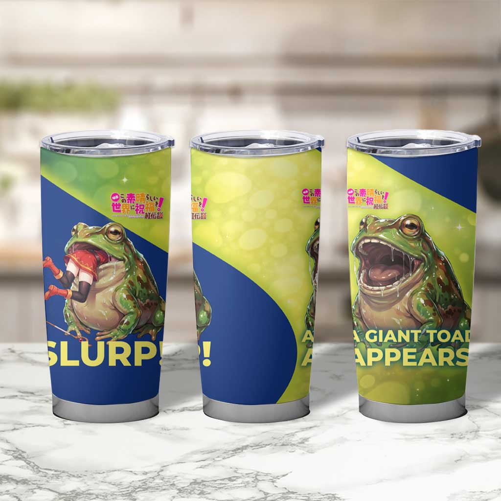 Giant Toad Encounter Tumbler Cup Comedic Fantasy Creature Art Style