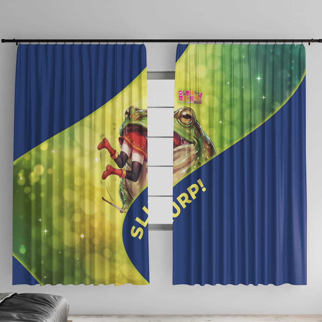 Giant Toad Encounter Window Curtain Comedic Fantasy Creature Art Style