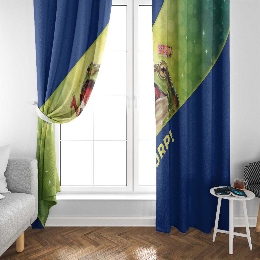 Giant Toad Encounter Window Curtain Comedic Fantasy Creature Art Style