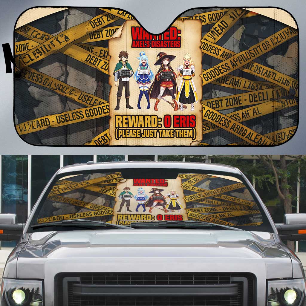 Axel’s Disasters Case File Auto Sun Shade Comic Poster Parody Style